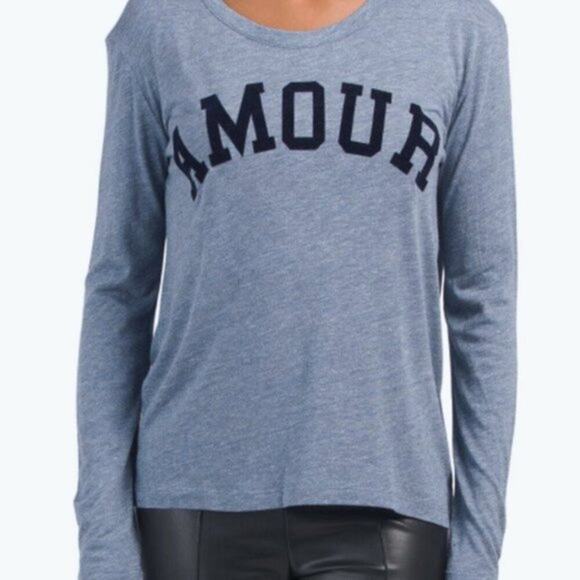 Zadig & Voltaire Willy Amour Long Sleeve Cotton Blend Graphic Tee M - Picture 1 of 7